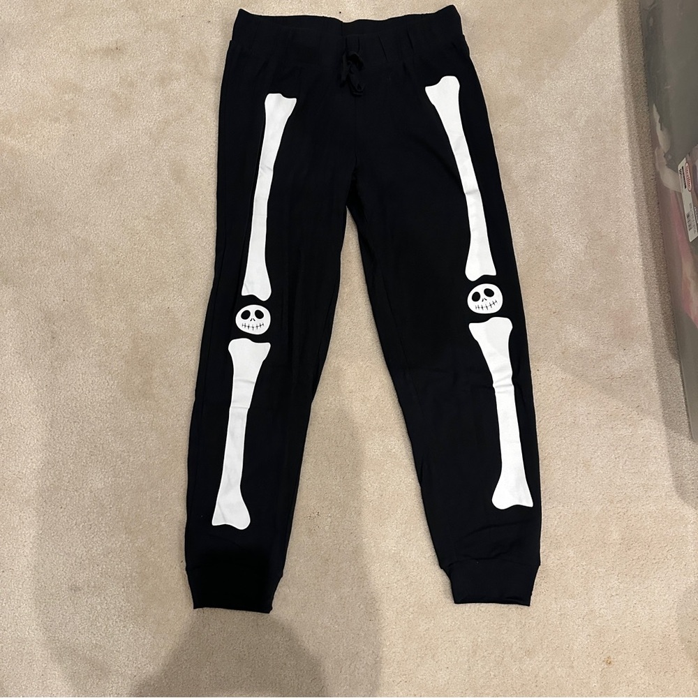 NWOT Skeleton Print Black Joggers